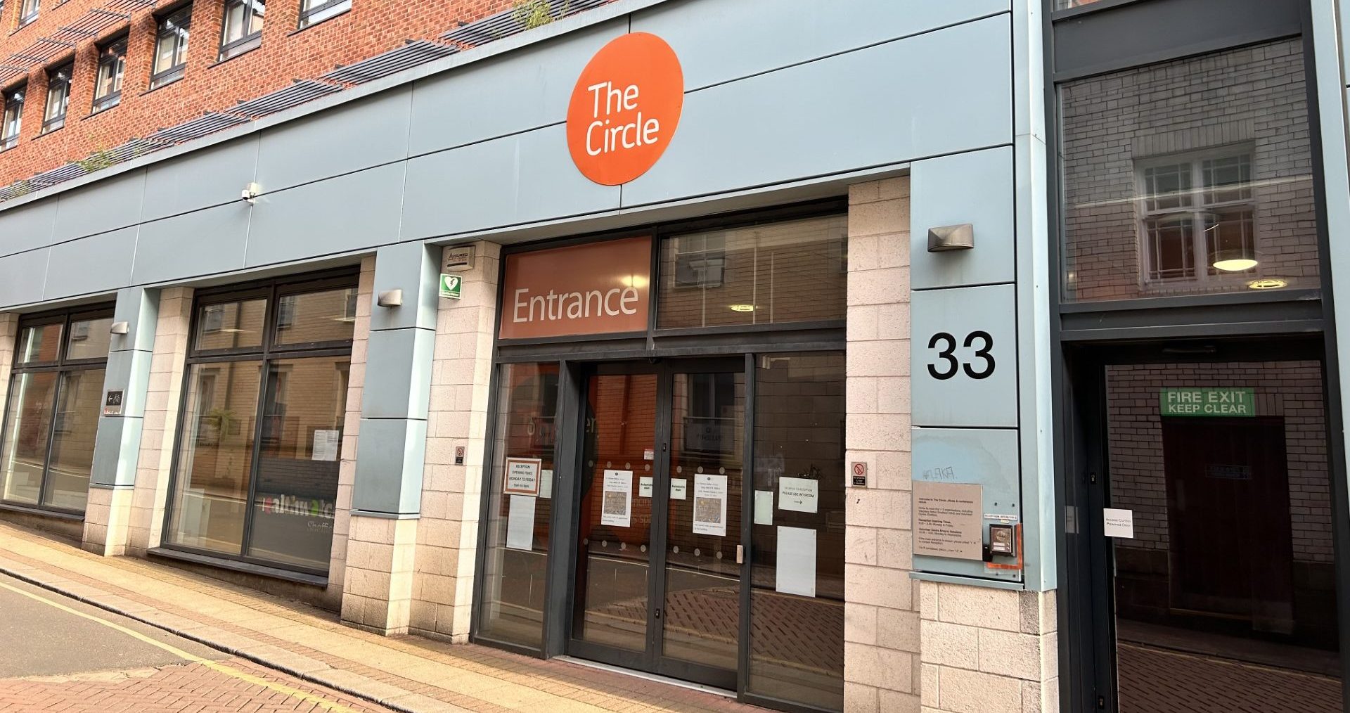 Entrance to the circle building